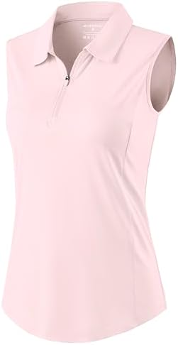 G Gradual Women's Golf Shirts Lightweight 1/4 Zip Collared Tank Top by GGradual