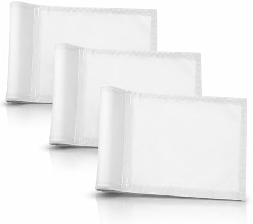 Set 3X Single Sided 8x6 Inch Solid White Golf Polyester Flag by LUIVU