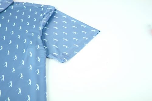 Alex Vando Mens Golf Shirt Moisture Wicking Print Performance Polo Shirt - Image 2