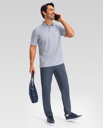 Obla Men's Golf Shirt Short Sleeve Dry Fit Collared Polo Shirts - Image 6