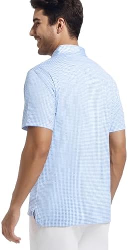 Alex Vando Mens Golf Shirt Moisture Wicking Classic Print Golf Shirts - Image 4