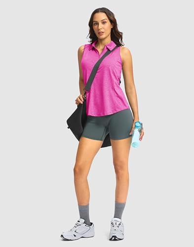 G Gradual Women's Golf Shirts Lightweight 1/4 Zip Collared Tank Top - Image 6