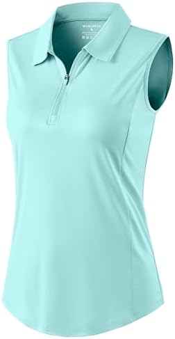 G Gradual Women's Golf Shirts Lightweight 1/4 Zip Collared Tank Top by GGradual