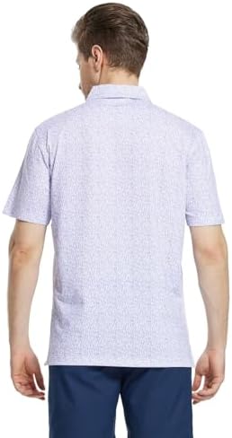 M MAELREG Mens Golf Shirt Short Sleeve Dry Fit Print Moisture Wicking - Image 4