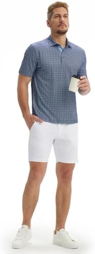 M MAELREG Mens Golf Shirt Short Sleeve Dry Fit Print Moisture Wicking - Image 3