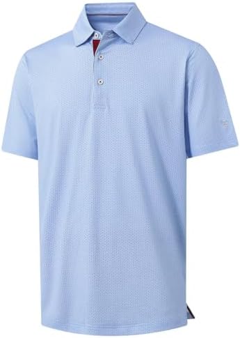 M MAELREG Mens Golf Shirt Short Sleeve Dry Fit Print Moisture Wicking by MAELREG