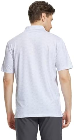 M MAELREG Mens Golf Shirt Short Sleeve Dry Fit Print Moisture Wicking - Image 3