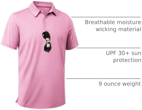 ZITY Men's Golf Shirts Short Sleeve Print Patterns Casual Collared Polo - Image 4