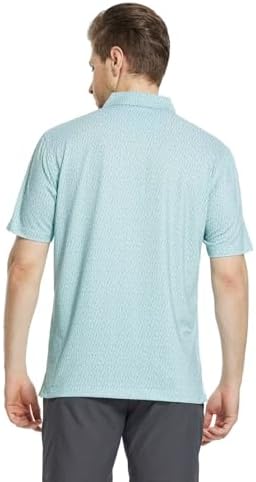 M MAELREG Mens Golf Shirt Short Sleeve Dry Fit Print Moisture Wicking - Image 5