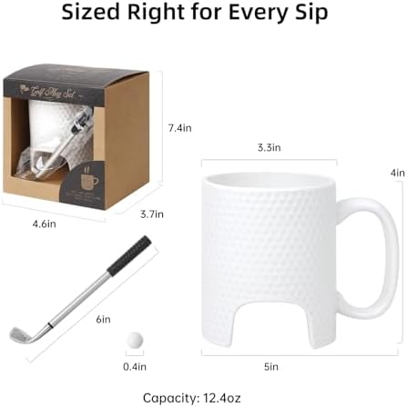 Golf Mug Set, Desk Putting Game Mug, 12.4oz Ceramic Cup, Pen Putter & Ball - Image 5