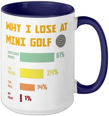 Mini Golf Champion Humor Family Golfers Ceramic Mug, Dark Blue/White - Image 2