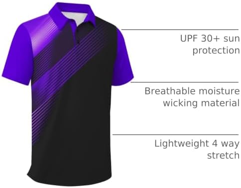 ZITY Men's Golf Shirts Short Sleeve Print Patterns Casual Collared Polo - Image 4