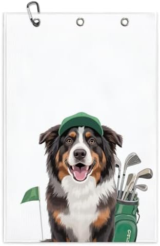 Australian Shepherd Golf Towel, Dog Gifts Waffle Weave Decorative by Unknown