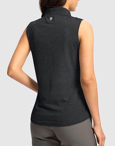G Gradual Women's Golf Shirts Lightweight 1/4 Zip Collared Tank Top - Image 3