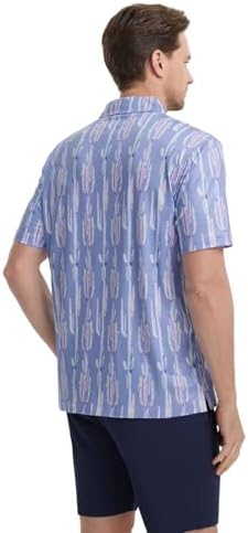 M MAELREG Mens Golf Shirt Short Sleeve Dry Fit Print Moisture Wicking - Image 5