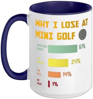Mini Golf Champion Humor Family Golfers Ceramic Mug, Dark Blue/White by Unknown