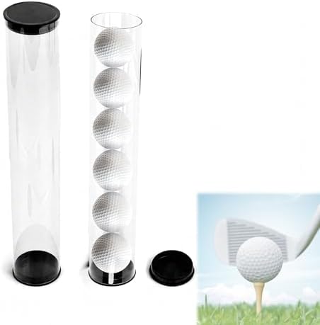 2 Pack Golf Ball Tube, Golf Ball Display Case, Golf Ball Storage, Holds 6 Golf by Unknown