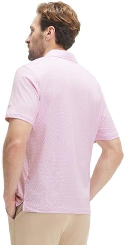 M MAELREG Mens Golf Shirt Short Sleeve Dry Fit Print Moisture Wicking - Image 3
