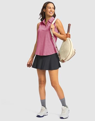 G Gradual Women's Golf Shirts Lightweight 1/4 Zip Collared Tank Top - Image 6