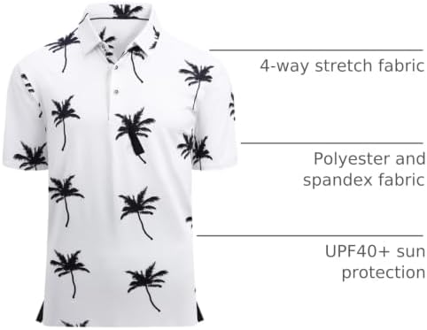 Alex Vando Mens Golf Shirt Moisture Wicking Print Performance Polo Shirt - Image 4