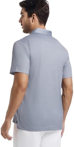Alex Vando Mens Golf Shirt Moisture Wicking Classic Print Golf Shirts - Image 4