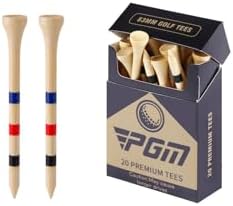 PGM 3.25 Inch Bamboo Golf Tees 20 Pack Durable Golf Tees by PGM
