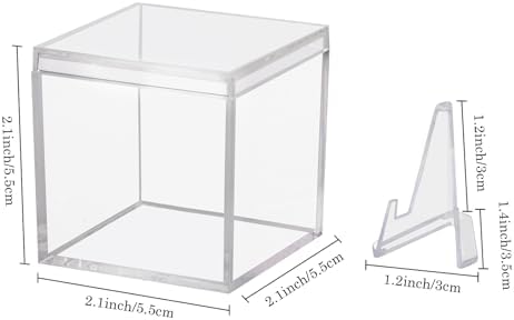 4 Pack Championship Ring Display Case Clear Acrylic Ring Case Display Box - Image 2