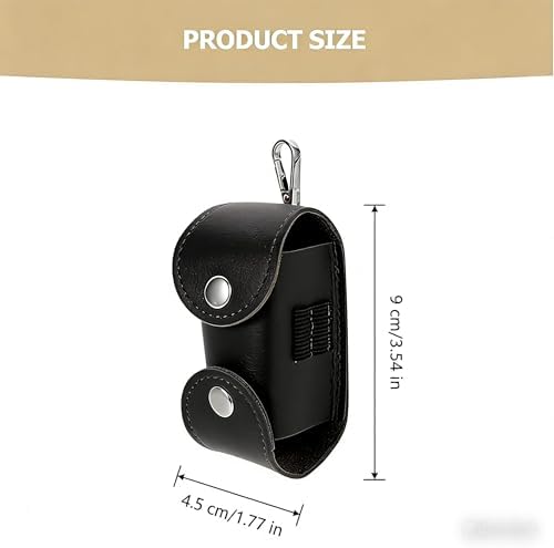 Black Leather Golf Ball Pouch - Image 2