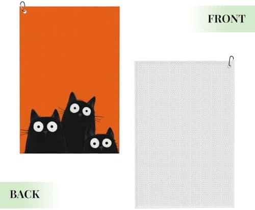 Black Cat Golf Towel Microfiber - Image 3