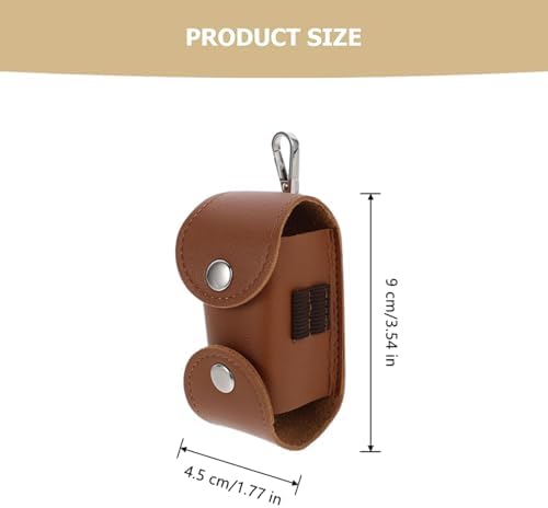Brown Leather Golf Ball Bag Pouch - Image 2