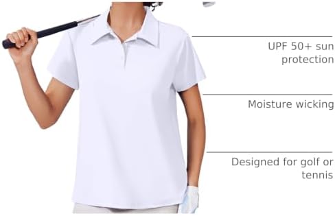 PINSPARK Women's Golf Shirt UPF 50+ Polo Shirts Short Sleeve Tennis Tops - Image 4