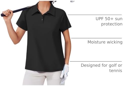 PINSPARK Women's Golf Shirt UPF 50+ Polo Shirts Short Sleeve Tennis Tops - Image 4