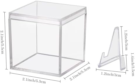 12 Pack Championship Ring Display Case Clear Acrylic Ring Case Display Box - Image 2