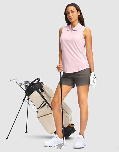 G Gradual Women's Golf Shirts Lightweight 1/4 Zip Collared Tank Top - Image 6