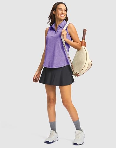 G Gradual Women's Golf Shirts Lightweight 1/4 Zip Collared Tank Top - Image 6