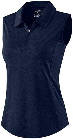 G Gradual Women's Golf Shirts Lightweight 1/4 Zip Collared Tank Top by GGradual