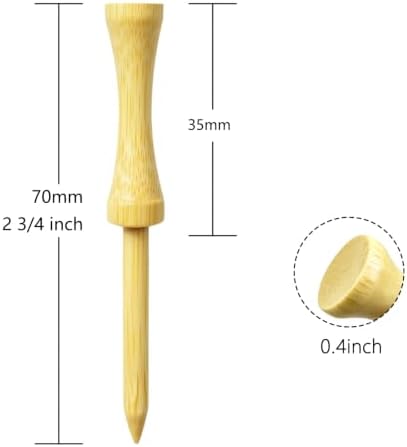 Step Down Golf Tees 2-1/8"or 2-3/4"or 3-1/4" 100 Count Wooden Golf Castle Tees - Image 2