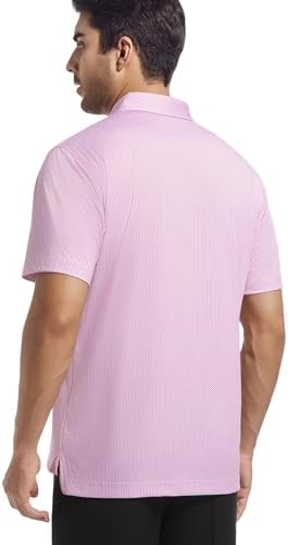Alex Vando Mens Golf Shirt Moisture Wicking Classic Print Golf Shirts - Image 5