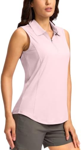 G Gradual Women's Golf Shirts Lightweight 1/4 Zip Collared Tank Top - Image 2