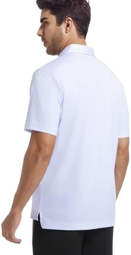 Alex Vando Mens Golf Shirt Moisture Wicking Classic Print Golf Shirts - Image 4