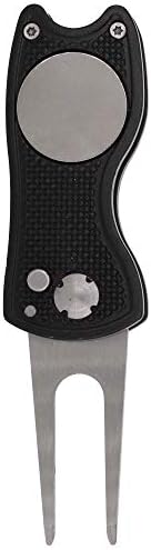 Golf Divot Repair Tool with Magnetic Ball Marker, Metal and Foldable Design by TuLick