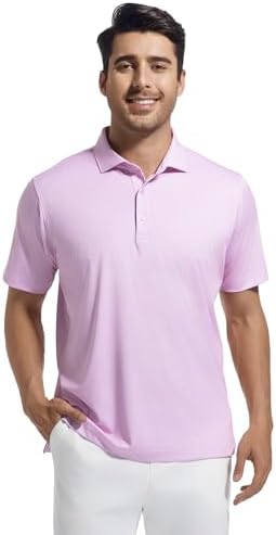 Alex Vando Mens Golf Shirt Moisture Wicking Classic Print Golf Shirts - Image 2