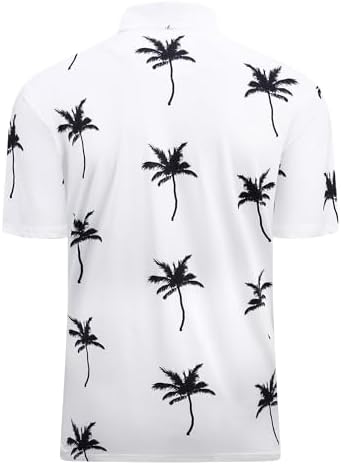 Alex Vando Mens Golf Shirt Moisture Wicking Print Performance Polo Shirt - Image 2