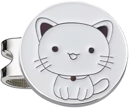 Adhere Golf Ball Markers Personlized Double Side Cute cat Logo Enamel by Unknown