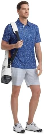 M MAELREG Mens Golf Shirt Short Sleeve Dry Fit Print Moisture Wicking - Image 3
