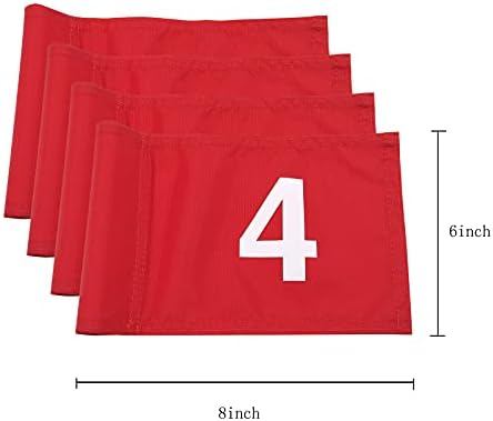 Numbered Solid Golf Flag with Tube Inserted, 8” L x 6”H Mini Putting Green Flags - Image 3