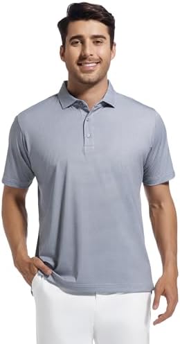 Alex Vando Mens Golf Shirt Moisture Wicking Classic Print Golf Shirts - Image 2