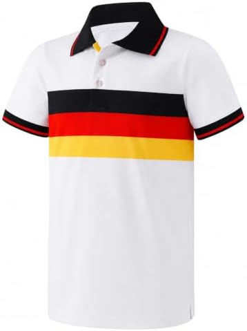 Boys Golf Polo Shirts Short Sleeve Color Contrast 5-14Y by starweave