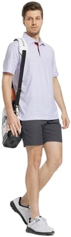 M MAELREG Mens Golf Shirt Short Sleeve Dry Fit Print Moisture Wicking - Image 3