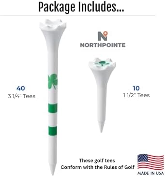 NorthPointe Golf Tees Plastic Combo Length Pack of 50 Includes 3 ¼” Plastic - Image 6